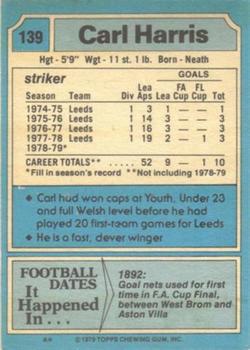 1979-80 Topps #139 Carl Harris Back