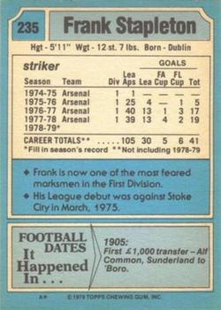 1979-80 Topps #235 Frank Stapleton Back