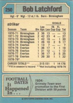 1979-80 Topps #250 Bob Latchford Back