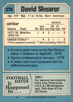 1979-80 Topps #276 David Shearer Back