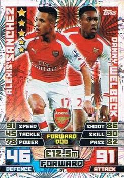 2014-15 Topps Match Attax Premier League Extra - Duo Cards #D1 Alexis Sanchez / Danny Welbeck Front