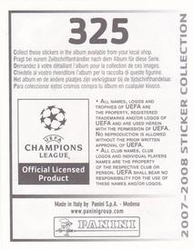 2007-08 Panini UEFA Champions League Stickers #325 Kevin Thomson Back