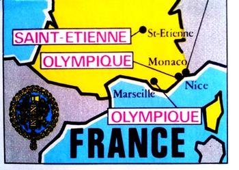 1975-76 Panini Football Clubs Stickers #112 Map of France Front