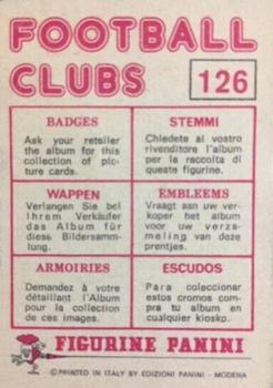 1975-76 Panini Football Clubs Stickers #126 Club Badge Back