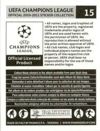 2010-11 Panini UEFA Champions League Stickers #15 Thiago Motta Back