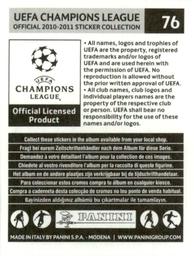 2010-11 Panini Champions League Stickers #76 Aly Cissokho Back
