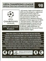 2010-11 Panini UEFA Champions League Stickers #98 Carlos Martins Back