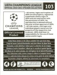 2010-11 Panini UEFA Champions League Stickers #103 Eduardo Salvio Back