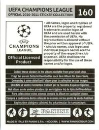 2010-11 Panini UEFA Champions League Stickers #160 Bruno Saltor Back