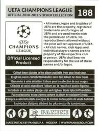 2010-11 Panini UEFA Champions League Stickers #188 Kyle Lafferty Back
