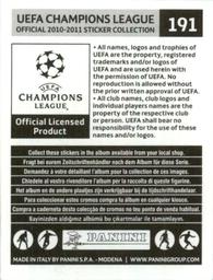 2010-11 Panini UEFA Champions League Stickers #191 Andrew Little Back