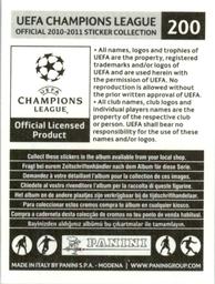2010-11 Panini UEFA Champions League Stickers #200 Pablo Batalla Back