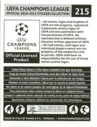 2010-11 Panini UEFA Champions League Stickers #215 Daniel Alves Back