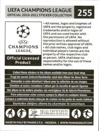 2010-11 Panini UEFA Champions League Stickers #255 Christian Bolaños Back
