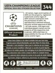 2010-11 Panini UEFA Champions League Stickers #344 Ferdinando Sforzini Back
