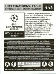 2010-11 Panini UEFA Champions League Stickers #353 Michael Essien Back