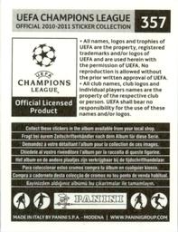2010-11 Panini UEFA Champions League Stickers #357 Florent Malouda Back