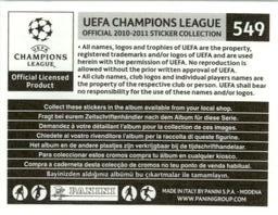 2010-11 Panini UEFA Champions League Stickers #549 2009-10 Inter Milan - Legends Back