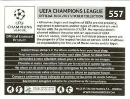 2010-11 Panini UEFA Champions League Stickers #557 2006-07 A.C. Milan - Legends Back