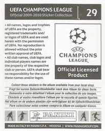 2009-10 Panini UEFA Champions League Stickers #29 Claudio Marchisio Back
