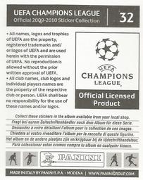 2009-10 Panini UEFA Champions League Stickers #32 Felipe Melo Back