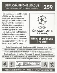 2009-10 Panini UEFA Champions League Stickers #259 Florent Sinama-Pongolle Back