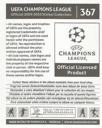 2009-10 Panini UEFA Champions League Stickers #367 Ivan Cordoba Back