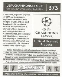 2009-10 Panini UEFA Champions League Stickers #373 Thiago Motta Back