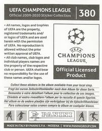 2009-10 Panini UEFA Champions League Stickers #380 Oleksandr Shovkovskiy Back