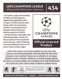 2009-10 Panini UEFA Champions League Stickers #434 Kirk Broadfoot Back