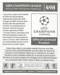 2009-10 Panini UEFA Champions League Stickers #498 Club Emblem Back