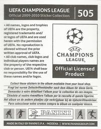 2009-10 Panini UEFA Champions League Stickers #505 Ragnar Klavan Back