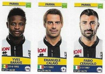 2017-18 Panini Calciatori Stickers #669 Yves Baraye / Emanuele Calaiò / Fabio Ceravolo Front