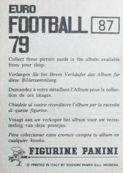 1978-79 Panini Euro Football 79 #87 Kenny Dalglish Back