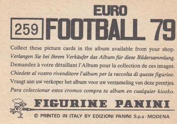 1978-79 Panini Euro Football 79 #259 P.S.V. Eindhoven-Bastia(finals 1977-78) Back