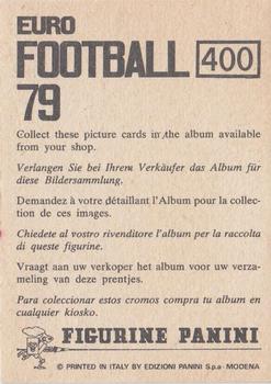 1978-79 Panini Euro Football 79 #400 Fatih Terim Back