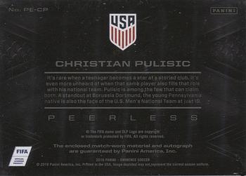 2018 Panini Eminence - Peerless Patch Autographs #PE-CP Christian Pulisic Back