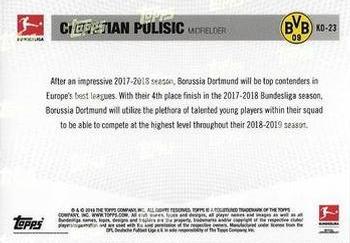 2018 Topps Now Road to Kickoff: Borussia Dortmund #KO-23 Christian Pulisic Back