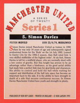 1995 Rob Roy Manchester United #5 Simon Davies Back