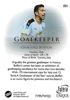 2018 Futera Unique Premium #001 Gianluigi Buffon Back