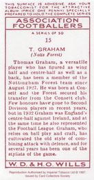 1997 Card Collectors 1935 Wills's Association Footballers (Reprint) #15 Tommy Graham Back
