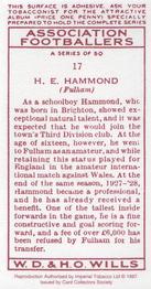 1997 Card Collectors 1935 Wills's Association Footballers (Reprint) #17 Jim Hammond Back
