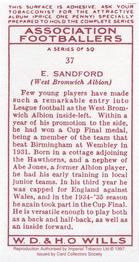 1997 Card Collectors 1935 Wills's Association Footballers (Reprint) #37 Teddy Sandford Back