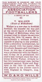 1997 Card Collectors 1935 Wills's Association Footballers (Reprint) #45 Tommy Walker Back