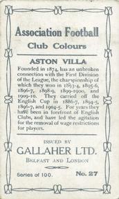 1910 Gallaher Association Football Club Colours #27 James Logan Back