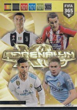 2018-19 Panini Adrenalyn XL FIFA 365 #1 Cristiano Ronaldo / Antoine Griezmann / Sergio Ramos / Kevin De Bruyne Front