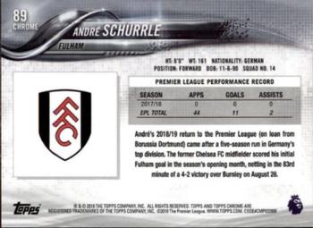 2018-19 Topps Chrome Premier League #89 André Schürrle Back