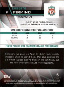2018-19 Finest UEFA Champions League #66 Roberto Firmino Back