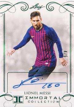 2018 Leaf Soccer Immortal Collection - Autographs Green #BA-LM1 Lionel Messi Front