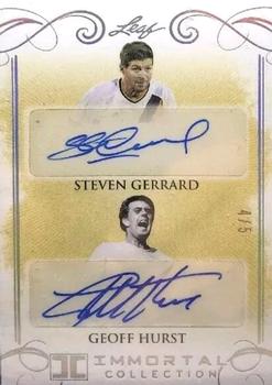 2018 Leaf Soccer Immortal Collection - Dual Autographs #DA-06 Steven Gerrard / Geoff Hurst Front
